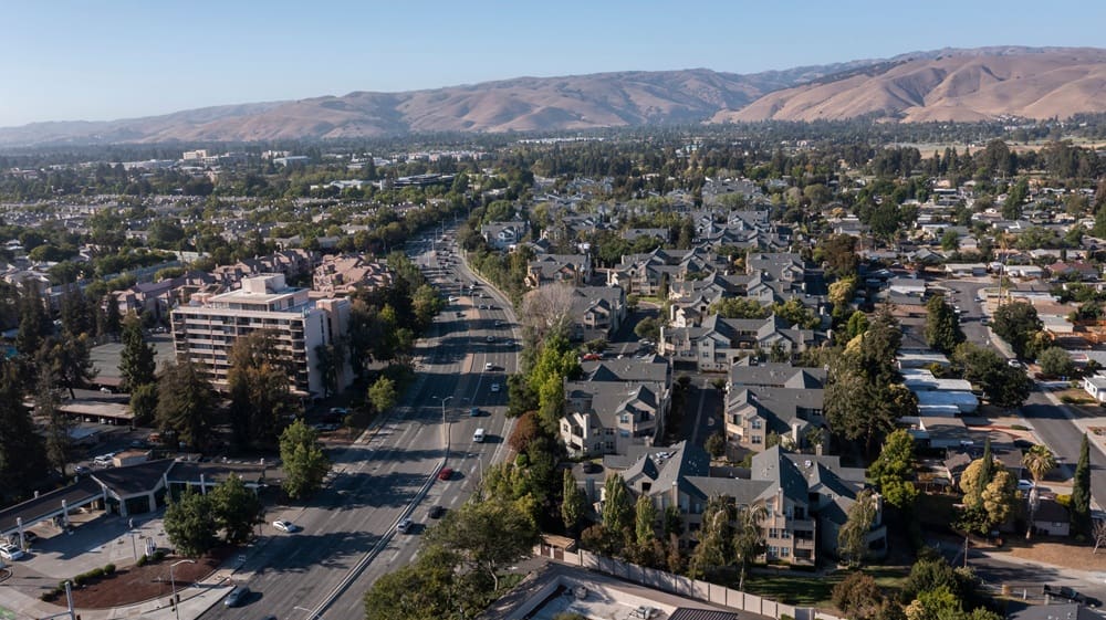 Ariel view of Fremont CA.